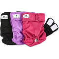 Pet Parents Premium Washable Female Dog Diapers Three Pack With Extendrs Reusable Highly Absorbent Doggie Diapers Princess Color Large Size