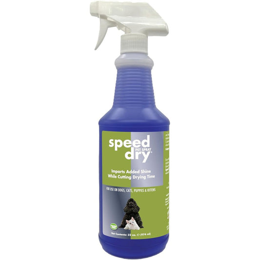 ShowSeason Speed Dry Pet Finishing Spray, 32 Fluid Ounces, Professional Drying Aid And Leave-In Conditioner For Dogs And Cats