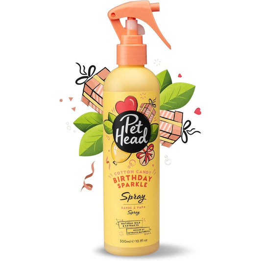Pet Head Birthday Sparkle Dog Deodorizer Spray With Cotton Candy Scent For Sensitive Skin And Puppies 10.1 Fluid Ounce