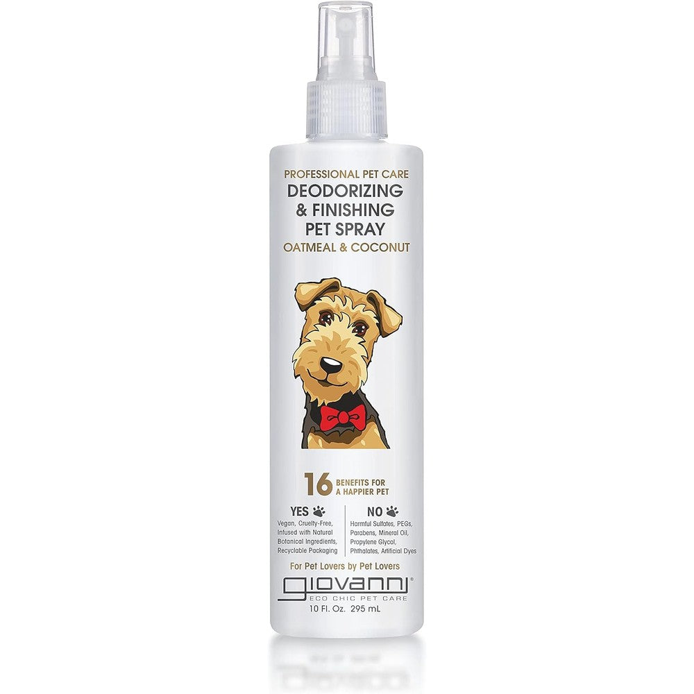 Giovanni Professional Pet Deodorizing And Finishing Pet Spray With Oatmeal And Coconut For Healthy Coat Shine 10 Fluid Ounces