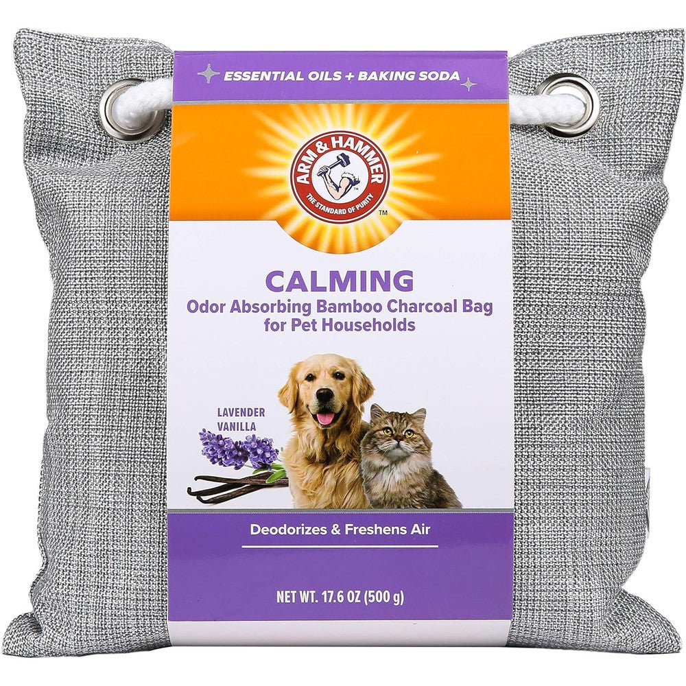 Arm And Hammer For Pets Air Care Calming Bamboo Charcoal Air Purifying Bag, Lavender Vanilla Scent, 17.6 Ounces