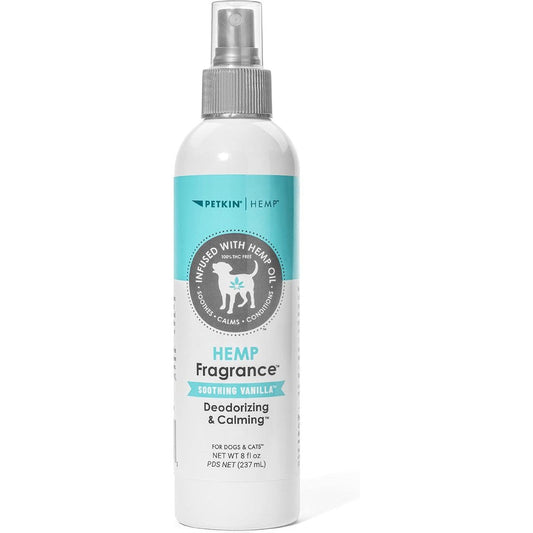 Petkin Hemp Fragrance Spray For Dogs And Cats With Soothing Vanilla Extract And Hemp Oil 8 Fluid Ounce