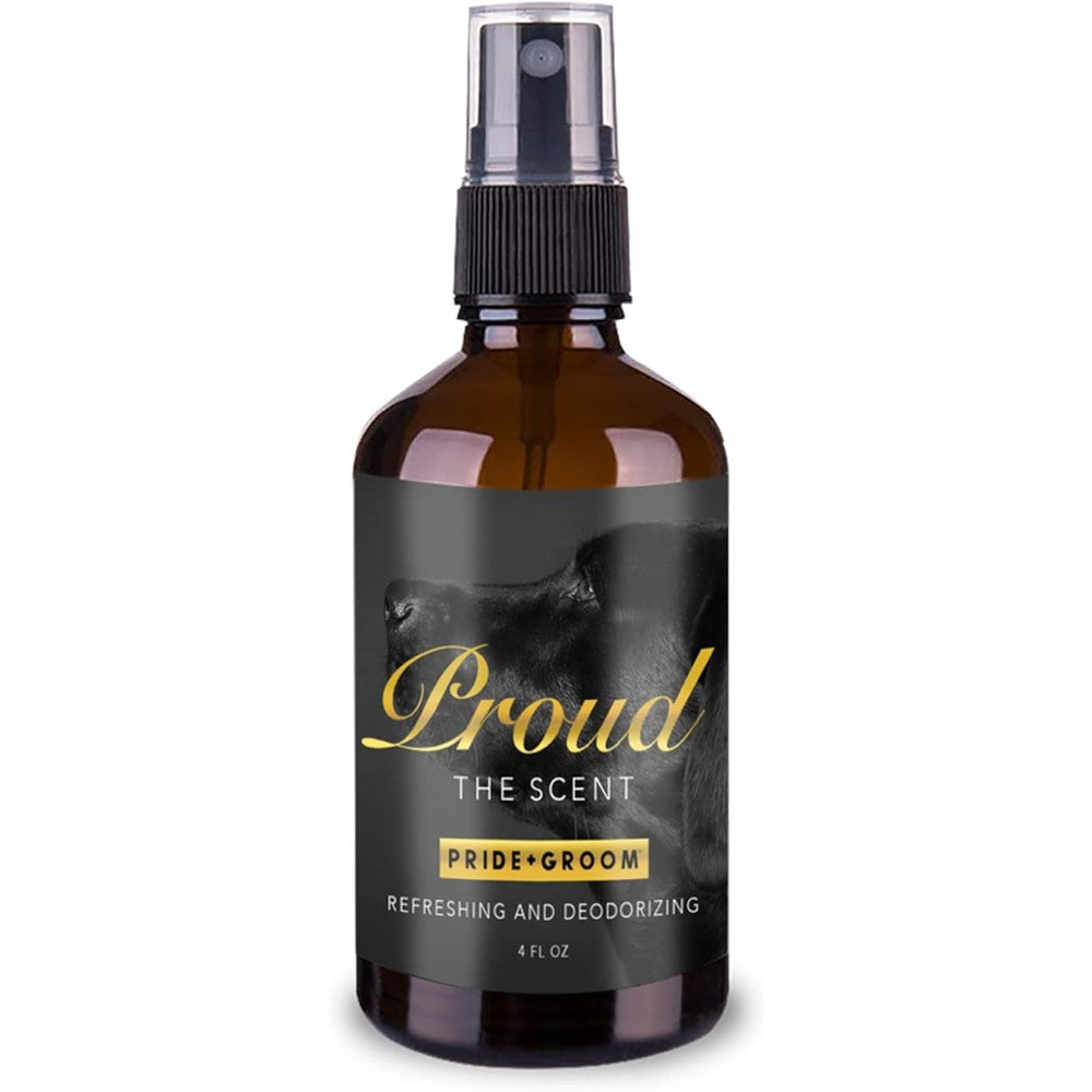 Pride And Groom Proud Long Lasting Luxurious Dog Grooming Spray And Pet Deodorizer With Fresh Signature Scent For Sensitive Skin 4 Fluid Ounce