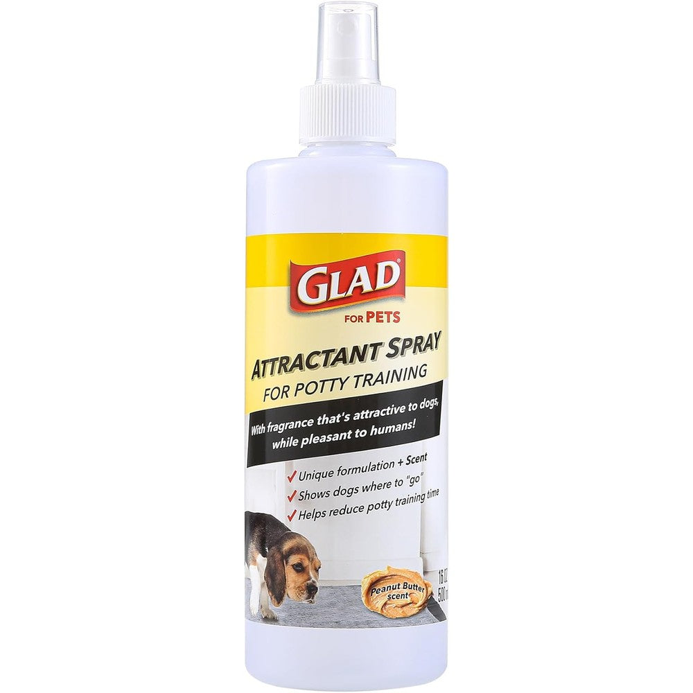 Glad For Pets Potty Training Attractant Spray Peanut Butter Scent 16 Fluid Ounces 474 Grams Indoor And Outdoor Dog Training Aid