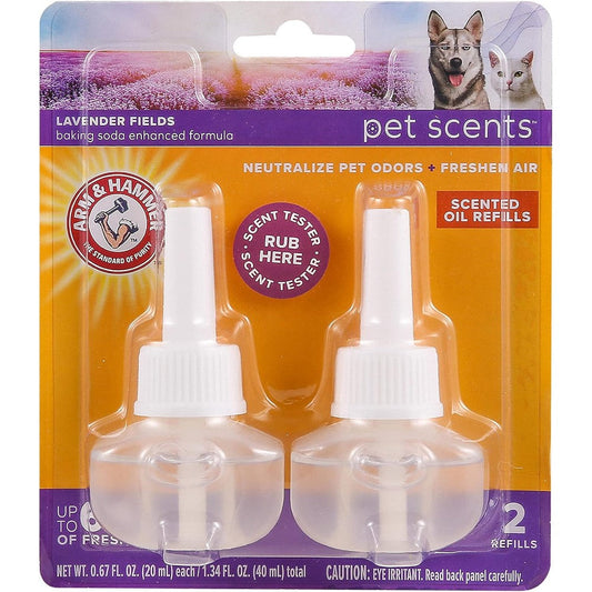 Arm And Hammer For Pets Scents Plug In Scented Oil Refills In Lavender Fields, 2 Pack Home And Room Deodorizer, 0.67 Fluid Ounce Each