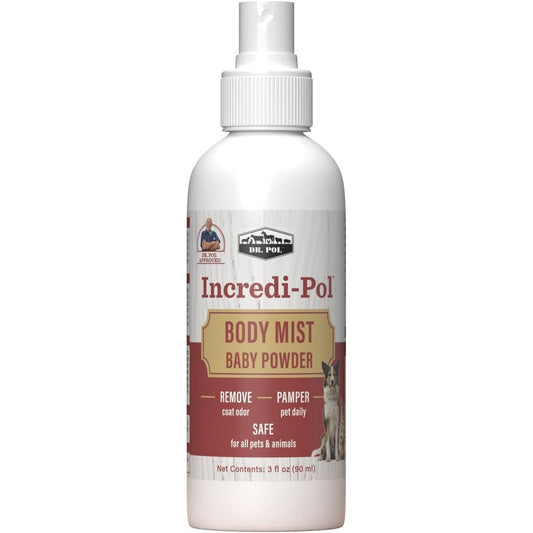 Dr. Pol Incredi-Pol Body Mist Pet Deodorizer And Dog Body Odor Eliminator With Baby Powder Scent 3 Fluid Ounces