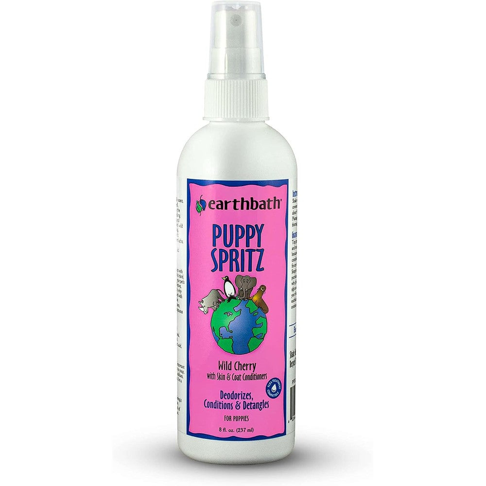 Earthbath Wild Cherry 3-In-1 Puppy Deodorizing Spritz Dog Odor Eliminator Conditioner And Detangler Made In The United States 8 Fluid Ounces