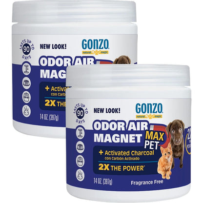 Gonzo Natural Magic Air Activated Charcoal Odor Eliminator For Litter Boxes And Pet Areas 2 Pack 14 Ounce Each