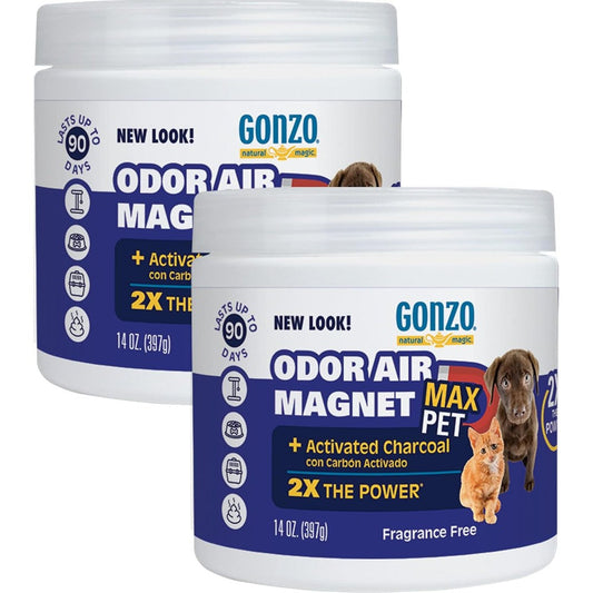 Gonzo Natural Magic Air Activated Charcoal Odor Eliminator For Litter Boxes And Pet Areas 2 Pack 14 Ounce Each