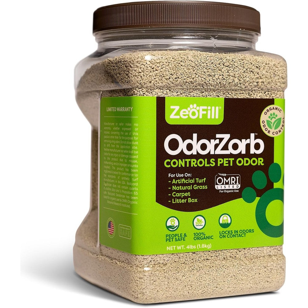 Zeofill Dog Urine Odor Eliminator For Yards And Artificial Turf, Natural Outdoor Deodorizer Granules, 4 Pound Jar
