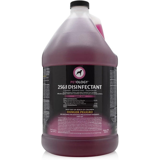 Petology 256:1 Disinfectant Liquid Concentrate Cherry Scent 1 Gallon Cleaner Deodorizer For Veterinary Clinics And Pet Facilities