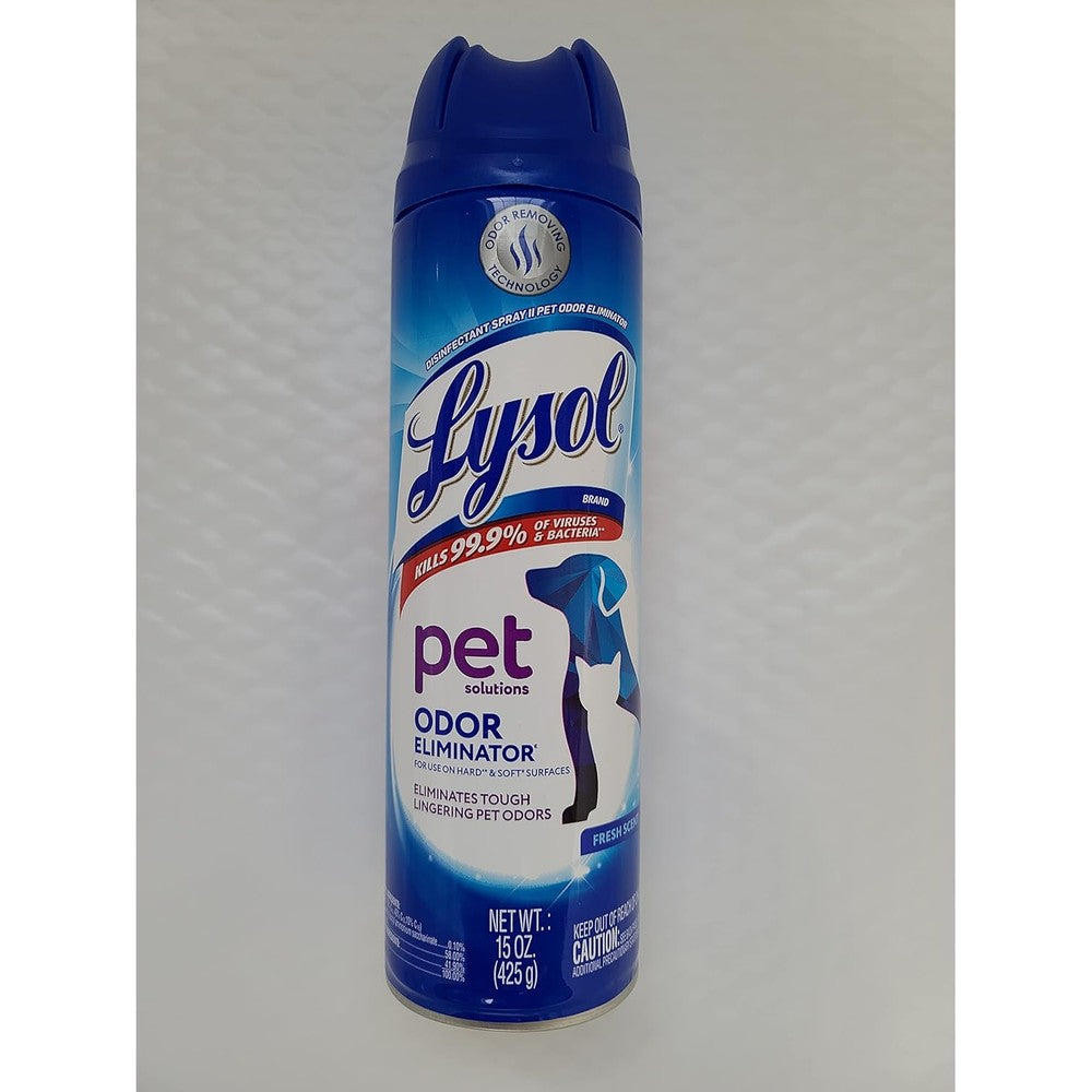 Lysol Pet Odor Eliminator Spray Antibacterial Disinfectant For Hard And Soft Surfaces 15 Fluid Ounces