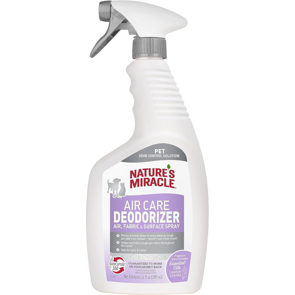 Nature's Miracle Air Care Deodorizer Air, Fabric And Surface Spray In Lavender And Vanilla Scent, 24 Fluid Ounces, Pet Odor Eliminator