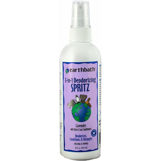 Earthbath Lavender 3-in-1 Dog And Puppy Deodorizing Spritz, Odor Eliminator, Conditioning And Detangling Spray For Pets, 237 Milliliters