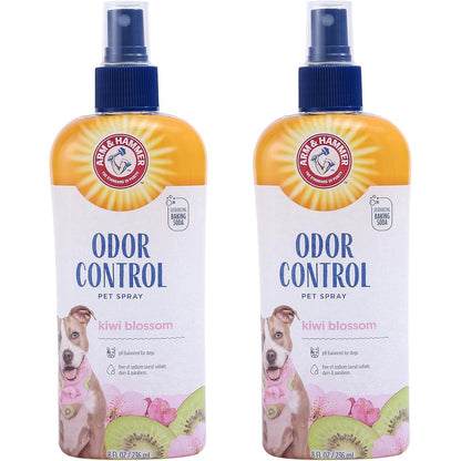 Arm And Hammer Super Deodorizing Dog Spray With Baking Soda For Odor Control And Fresh Coat Kiwi Blossom Scent 8 Fluid Ounce Pack Of 2