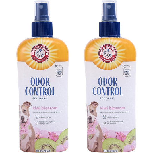 Arm And Hammer Super Deodorizing Dog Spray With Baking Soda For Odor Control And Fresh Coat Kiwi Blossom Scent 8 Fluid Ounce Pack Of 2