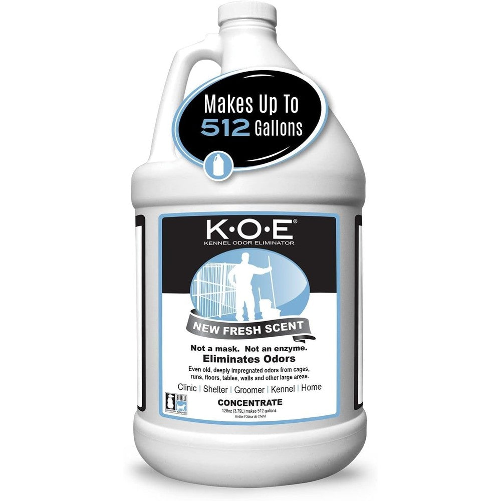 Odorcide K.O.E. Fresh Scent Odor Eliminator Concentrate For Strong Pet Odors On Cages Floors And Kennels 128 Fluid Ounce Gallon