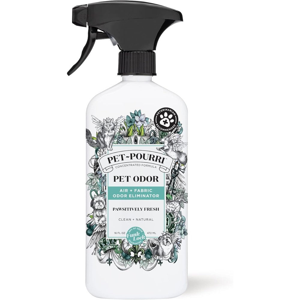 Poo-Pourri Pet-Pourri Pawsitively Fresh Pet Odor Deodorizer Spray For Air And Fabric, Pineapple Jasmine And Pear Scent, 16 Fluid Ounces