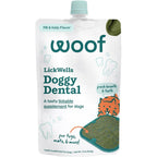 WOOF LickWells Doggy Dental Teeth Cleaning Supplement and Breath Freshener Squeezable Peanut Butter and Kelp Flavor Dog Treats 12 Ounce