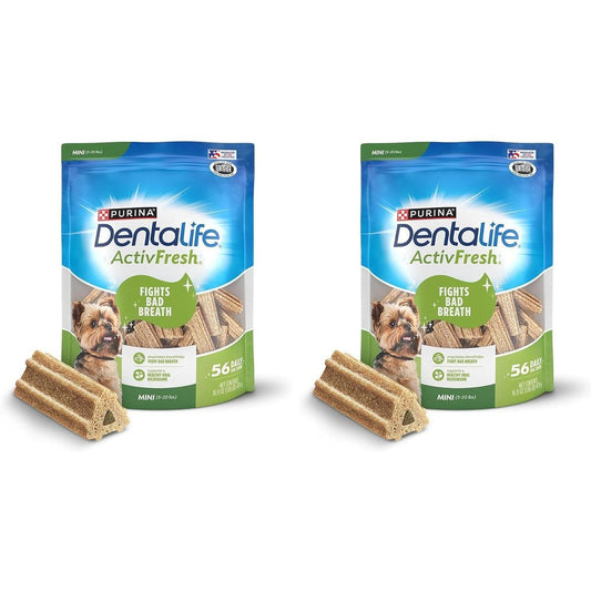 Purina DentaLife ActivFresh Daily Oral Care Dental Chews For Mini And Small Dogs Five To Twenty Pounds Chicken Flavor Sixteen Point Nine Ounce Fift...