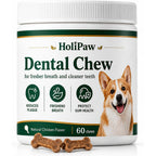 CIVGICY HoliPaw Dog Dental Chew Treats for Plaque Control and Fresh Breath Natural Chicken Flavor 60 Count