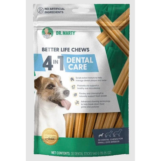 Dr. Marty Better Life Chews Four In One Dental Care Sticks For Small Dogs Nineteen Point Zero Five Ounce Thirty Count
