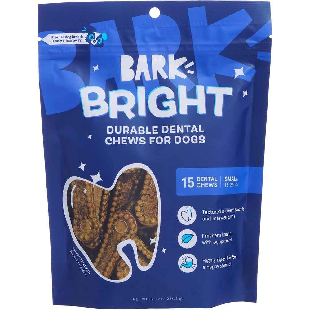 Barkbox Bright Durable Dental Chew Sticks For Dogs Small Breeds 15 Count Teeth Cleaning Treatment For Plaque And Tartar Removal