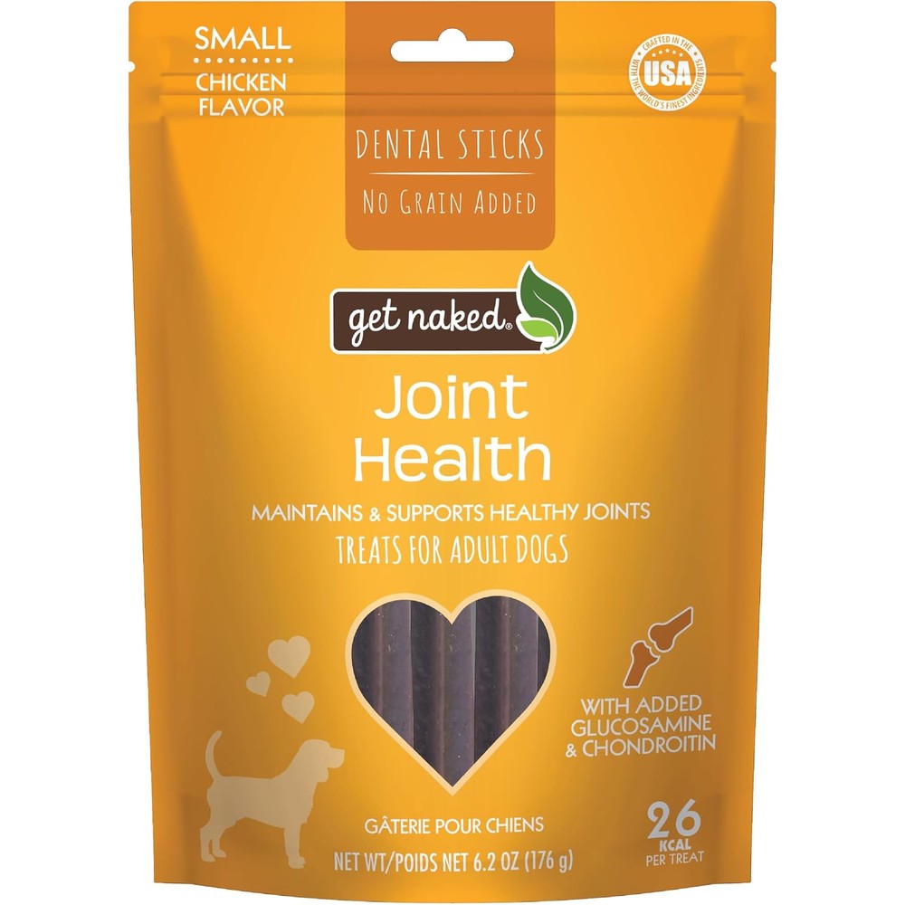 Get Naked Grain Free Joint Health Chicken Flavor Dental Chew Sticks For Small Dogs Six Point Two Ounce Pouch