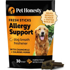 Pet Honesty Allergy Support Fresh Dental Sticks For Dogs Pumpkin Peanut Butter Flavor Immune And Skin Health Care 30 Count