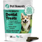 Pet Honesty Fresh Breath Dental Treat Sticks For Dogs Plaque And Tartar Removal With Mint Flavor 16 Count