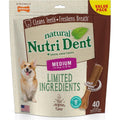 Nylabone Nutri Dent Dog Dental Chews Natural Teeth Cleaning Treats And Breath Freshener Filet Mignon Flavor Medium Forty Count