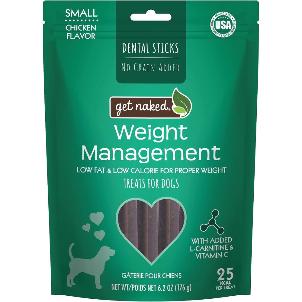 Get Naked Grain Free Weight Management Chicken Flavor Dental Chew Sticks For Small Dogs 6.2 Ounce Pouch