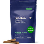 PetLab Co. Prebiotic Dental Sticks For Dogs Tartar And Plaque Remover Premium USA Imported Breath Freshening Gut Health Daily Chews 24 Sticks