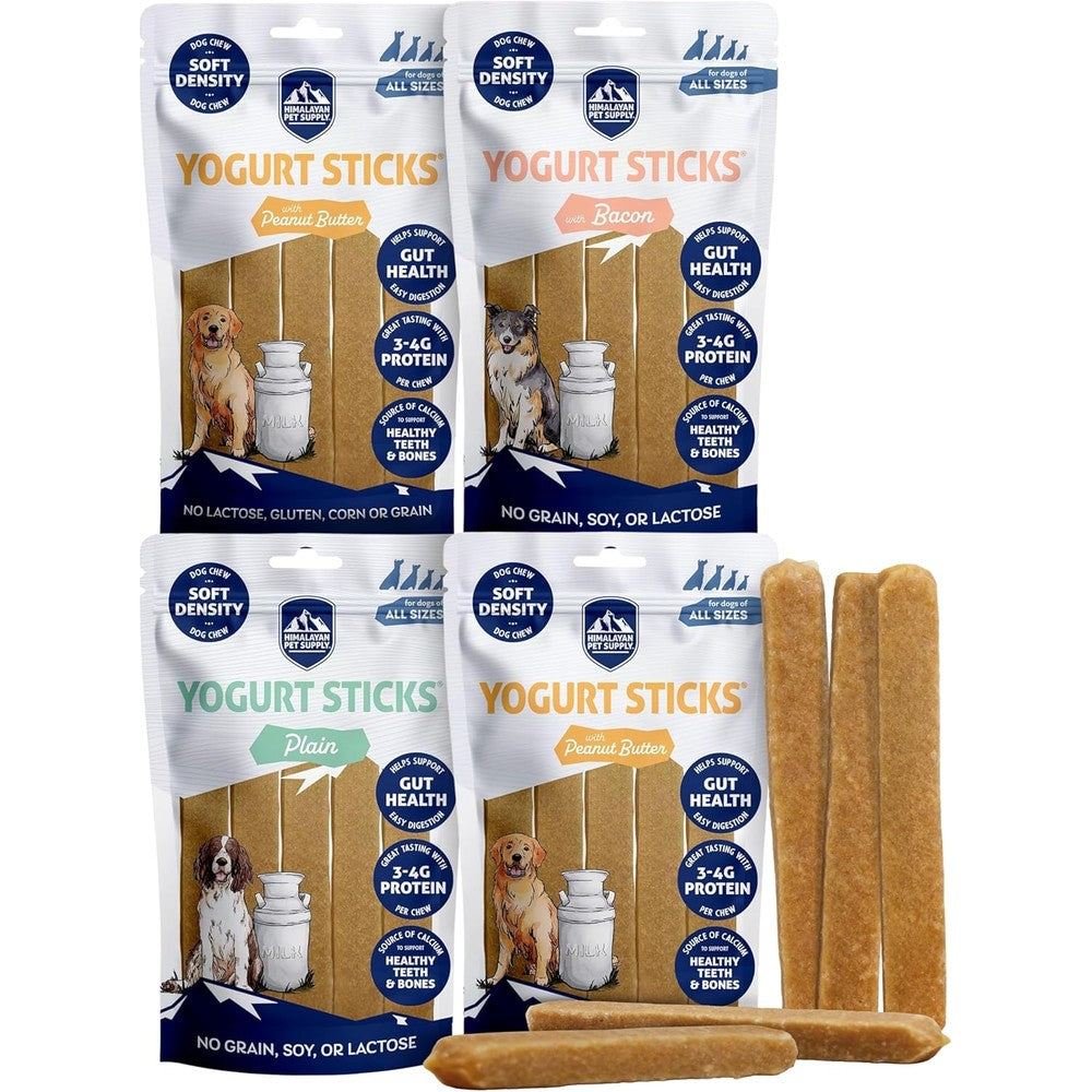Himalayan Dog Chew Yogurt Sticks Mixed Flavors Dog Treats With Prebiotics Probiotics And Protein For Digestive Support 4 Count