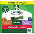 Greenies Veterinarian Recommended Natural Dental Dog Treats Regular Size Variety Pack Three 12 Ounce Packs 36 Count
