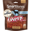 SmartBones Smart Twist Sticks With Peanut Butter Rawhide Free Chews For Dogs 50 Count