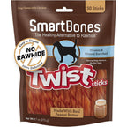 SmartBones Smart Twist Sticks With Peanut Butter Rawhide Free Chews For Dogs 50 Count