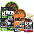 Bully Max High Protein Low Fat Dry Lamb Dog Food 15 Pound Bag With Dehydrated Wet Food And Muscle Builder Tabs For Puppies And Adult Dogs