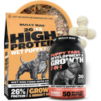 Bully Max Puppy Growth Bundle High Protein Dehydrated Wet Food And Vitamin Chewable Tablets For Small And Large Breed Puppies