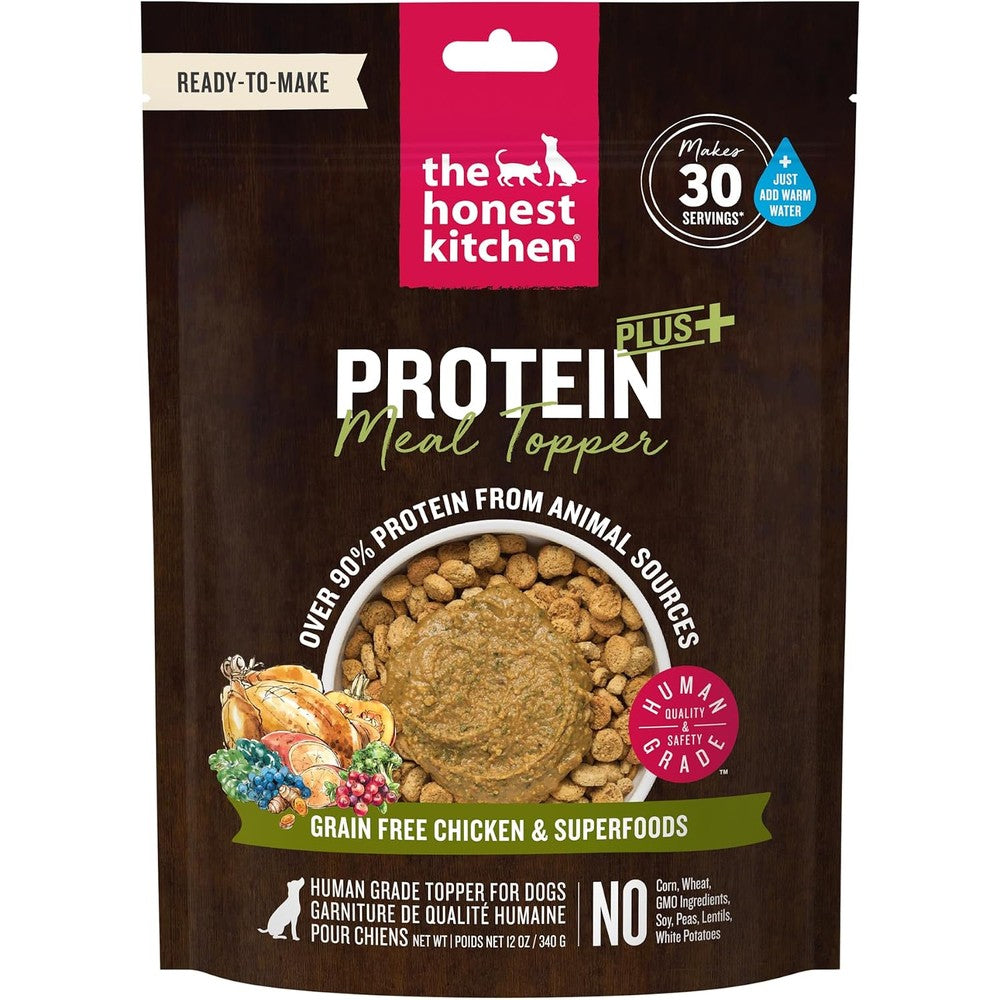 The Honest Kitchen Human Grade Protein Plus Dehydrated Meal Topper Grain Free Chicken And Superfoods 12 Ounce Pouch