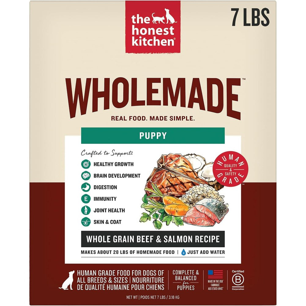 The Honest Kitchen Human Grade Wholemade Whole Grain Beef And Salmon Dehydrated Puppy Dog Food 7 Pound Bag Makes 28 Pounds