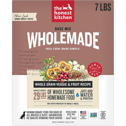The Honest Kitchen Wholemade Human Grade Dehydrated Whole Grain Veggie And Fruit Base Mix For Dogs 7 Pound Box