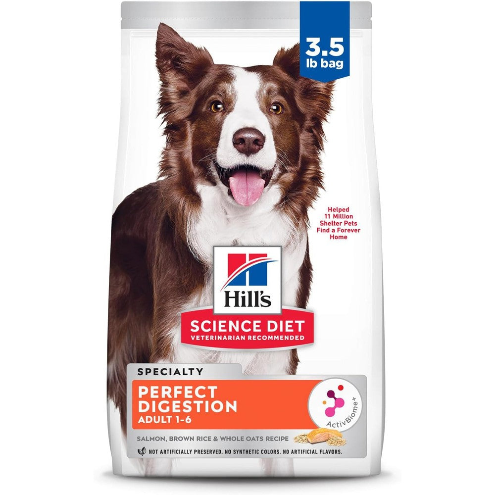 Hill's Science Diet Adult 1-6 Perfect Digestion Dry Dog Food With Salmon, Whole Oats, And Brown Rice, 3.5 Pound Bag