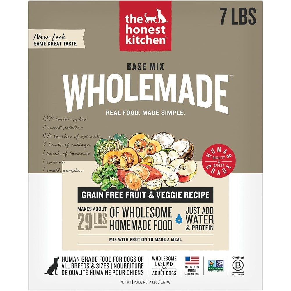 The Honest Kitchen Human Grade Wholemade Dehydrated Grain Free Fruit And Veggie Base Mix Dog Food Just Add Protein 7 Pound Box