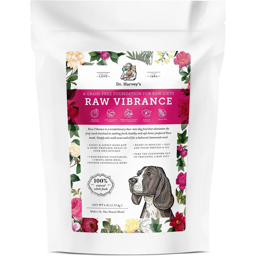 Dr. Harvey's Raw Vibrance Grain Free Dehydrated Foundation For Raw Diet Dog Food 6 Pounds
