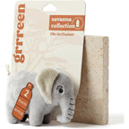 Grrreen Savannah Collection Small Ellie The Elephant Plush Dog Toy With Crinkle Ears And Rope Tail For Sustainable Playtime