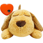 HonourHope Dog Heartbeat Toy For Anxiety Relief Yellow Medium Plush Pet Calming Behavioral Training Aid With Heat Pack And Heartbeat Simulator