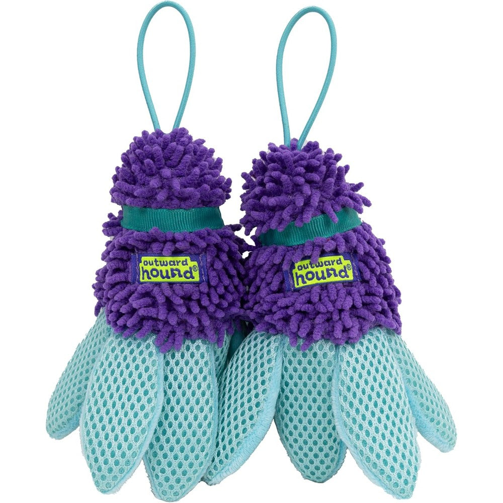 Outward Hound FlyFetch Birdie Dog Toy Interactive Replacement Tail For Teaser Wand Multiple Textures For All Breeds 5.5 Inch 2 Pack