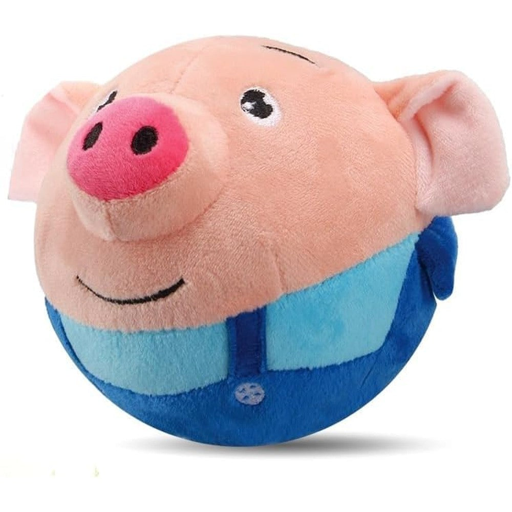 Generic Interactive Dog Toys Active Moving Pet Plush Toy 2026 Upgraded Rechargeable Squeaky Ball With Recording Sound Washable Cartoon Pig Blue