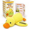 Voxget Calming Duck Dog Toy Interactive Crinkle Plush With Quack Sound For Teeth Cleaning And Anxiety Relief Yellow Small 9 Inch By 6 Inch